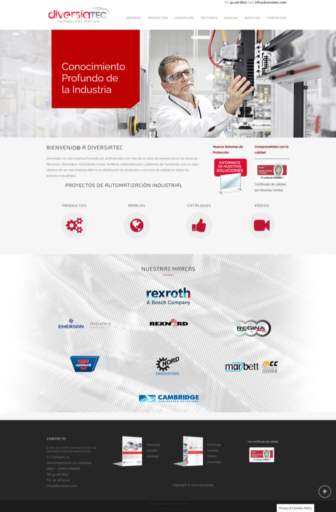 Ejemplo de página web de empresa
