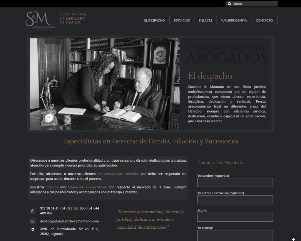 Ejemplo de tipo de página web de empresa